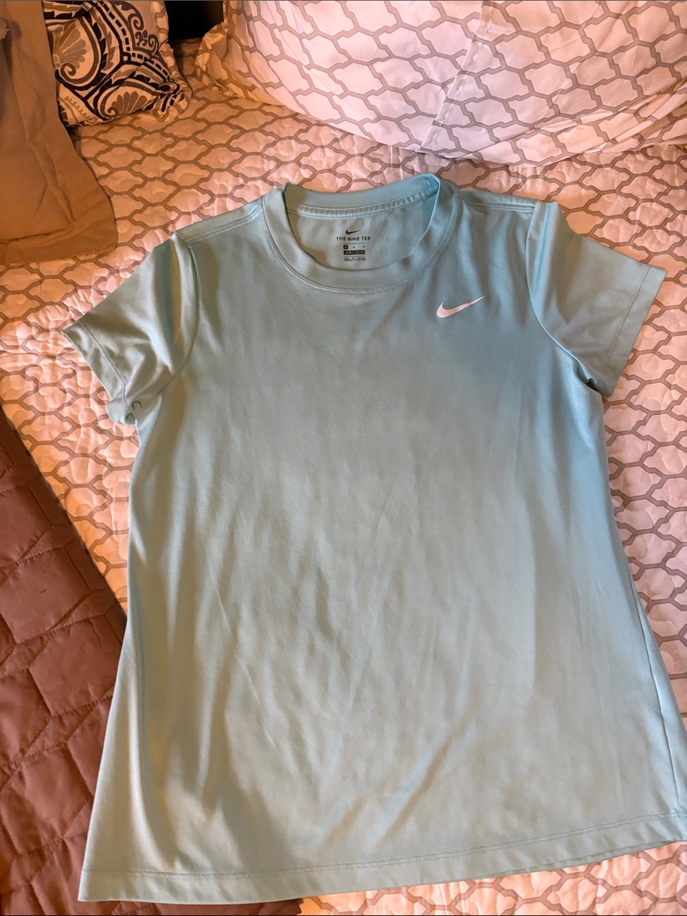 Nike Women's Light Aqua Short Sleeve Dri-FIT Tee